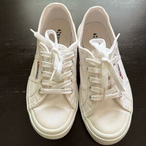 Superga Bright White Lace-Up Sneakers